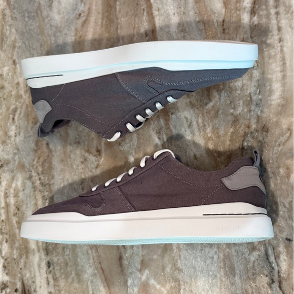 Men’s COLE HAAN Grandpro Rally canvas court sneakers- slate. Size 11.5W - Picture 6 of 9